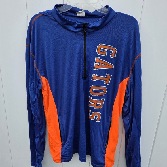Florida Gators Blue 1/4 Zip Jacket Shacket Hoodie Size L Steel Stretch - Picture 1 of 7